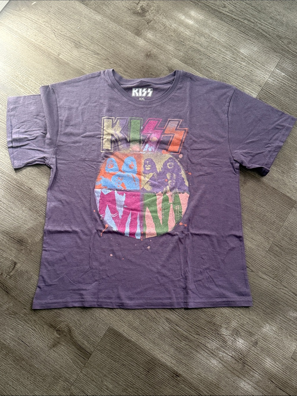 KISS Purple Graphic Band Tee - Pop Art Logo